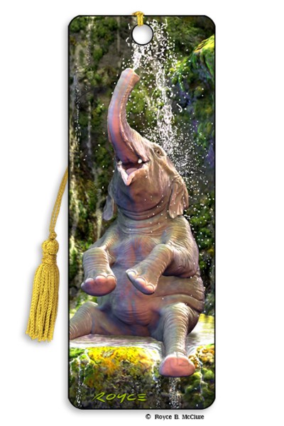 Elephant Bath Bookmark