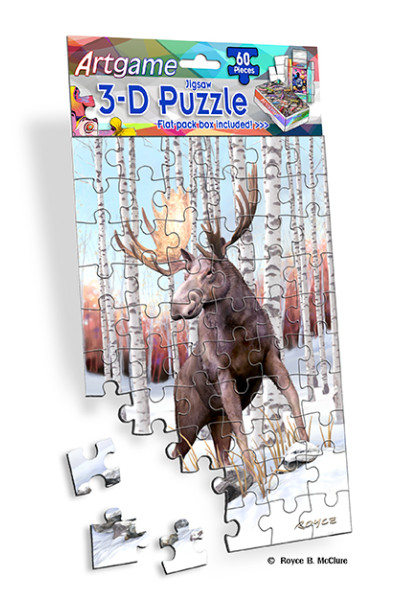 Wolf Moose Flip Mini Puzzle