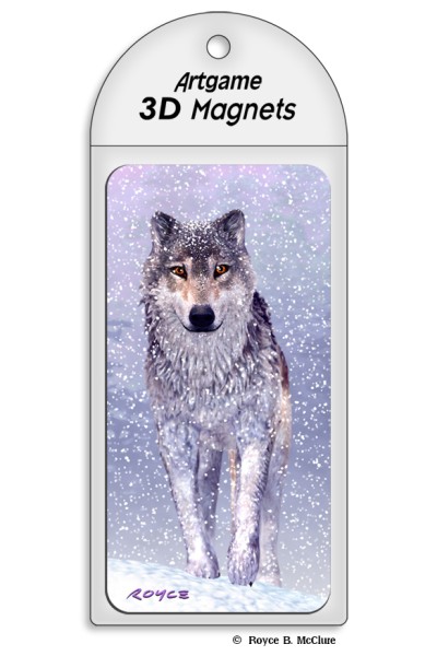 Snow Wolf Magnet