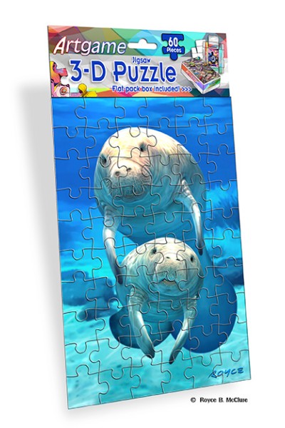 Royce 60pc Mini Puzzle - Manatees Flip 