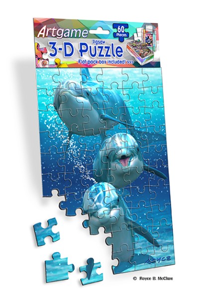 Royce 60pc Mini Puzzle - Dolphins Flip 
