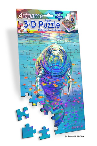Royce 60pc Mini Puzzle - Manatees Flip 