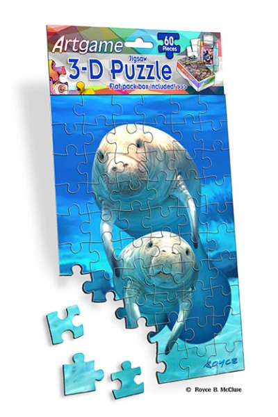 Royce 60pc Mini Puzzle - Manatees Flip 