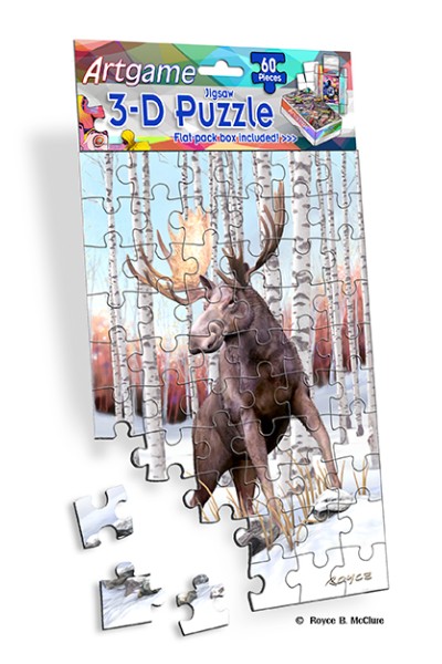 Royce 60pc Mini Puzzle - Wolf Moose Flip 