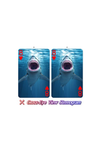 3D Sharks Playing cards - BLUE