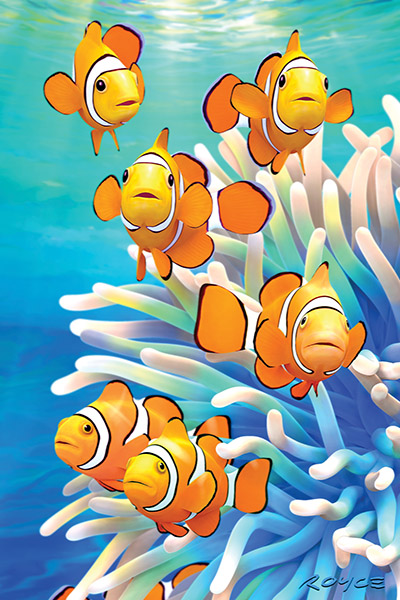 Royce 4"x6" Postcard - Orange Clowns 