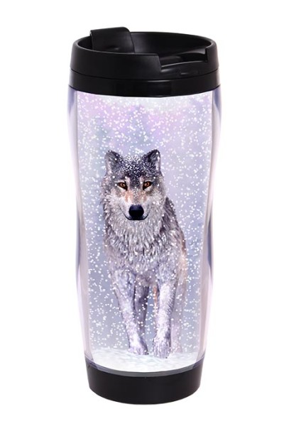 Snow Wolf Travel Mug