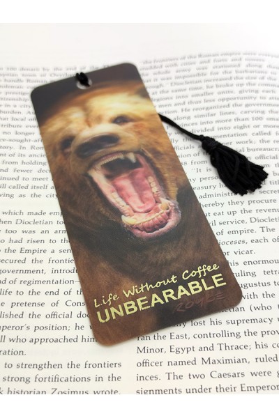 Royce Gift Bookmark - Life Without Coffee "Grizzly Bear"